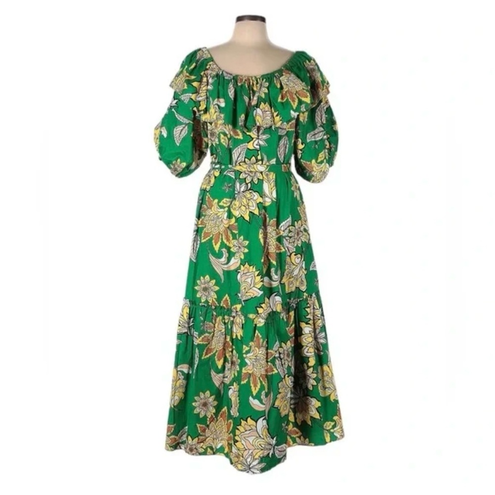 Gibson Latimer Green Floral Sleeve Dress Size Small